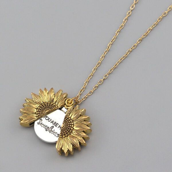 You Are My Sunshine Sunflower Necklace Women Men - Image 2