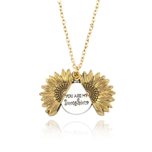 You Are My Sunshine Sunflower Necklace Women Men - Image 5