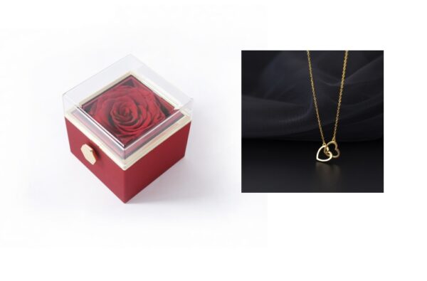 Fashion Acrylic Rotating Rose Jewelry Box - Image 7