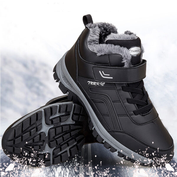 Winter Boots Women Men Warm Plush Velcro Snow Boots Climbing Hiking Shoes - Image 2