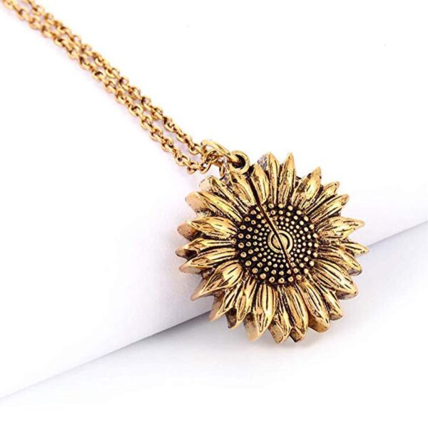 You Are My Sunshine Sunflower Necklace Women Men - Image 3