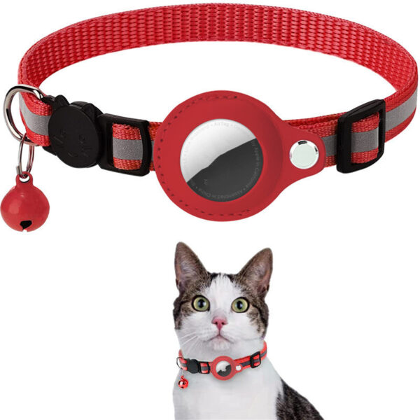 Reflective Collar Waterproof Holder Case For Airtag Air Tag Airtags Protective Cover Cat Dog Kitten Puppy Nylon Collar - Image 8